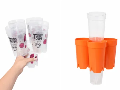 Studio product photography of white bottles