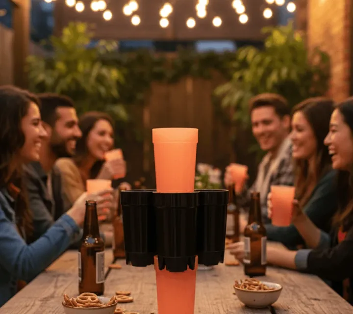 500ml Tower cups in use at a gathering
